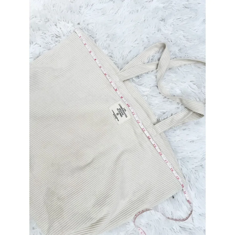 Sézane Les Composantes Octobre Ivory Corduroy Tote Bag Cream